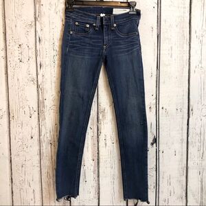 Rag and Bone Joshua style skinny raw hem jean size 24 preppy old money classic